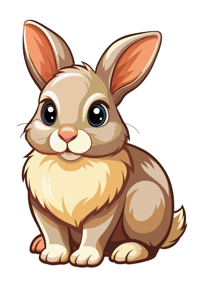 Desenho de coelho grande para imprimir colorido para imprimir e colorir - imagem 12